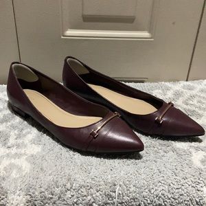 Aldo plum flats with gold bar